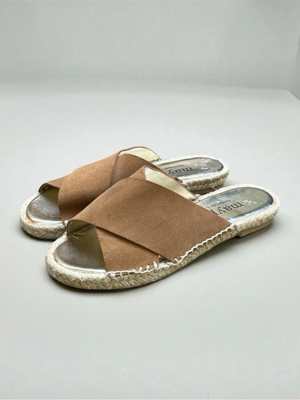 Anthropologie Maypol Leather Espadrille Slide Sandal EU Size 36